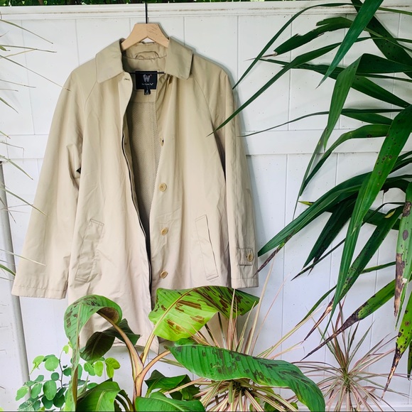 vtg retro London beige tan water proof trench coat - Picture 2 of 7